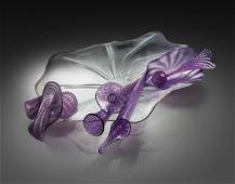 Dale Chihuly Opaline Spined Seaform Set Art Wide
