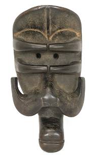 African, Bete, Ivory Coast, Wood Mask: African, Bete, Ivory Coast, wood mask, carved wood with darkened patina, 13.25"h x 7"w x x2.75"d