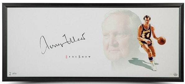 Jerry West Autograph 20X46 Framed The Logo Photo The Show Los Angeles Lakers