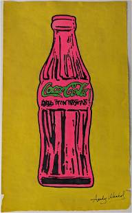 Vintage Coca-Cola Pop Art Signed ANDY WARHOL: The lots offered in this sale come to us from three estates of deceased American collectors. We are specifying: 1. The mediums (es. original hand painted, prints). 2. The signature we were able to dec