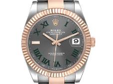 Rolex Datejust 41 Steel Everose Gold Wimbledon Dial Watch