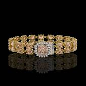 16.93 ctw Morganite & Diamond Bracelet 14K Yellow Gold
