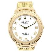 ROLEX GENEVE Cellini Ref.6623/8 Quartz Watch White Roman Dial K18
