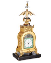 Chinese Export French-style automation clock, signed Cheon S’Nag Comton to the mechanism, $34,375